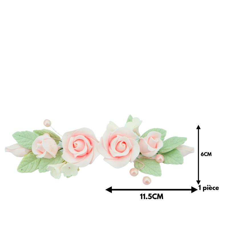 Fleurs "Bouquet 2 beige rosé " en sucre comestibles