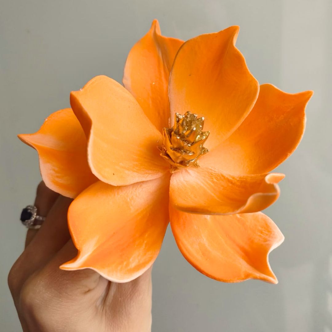 Fleurs en pâte à sucre Magnolia Orange