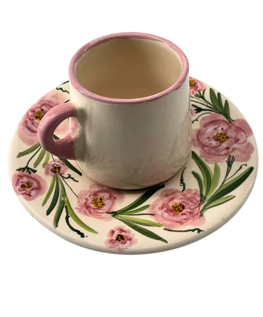 Tasse en céramique avec motifs en fleurs