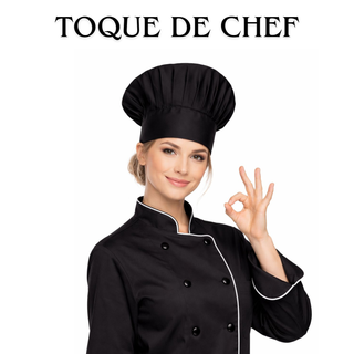Toque de Chef Noire Prestige – 9 Inch