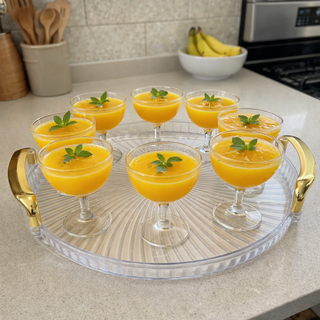 Plateau de Service Rond Doré